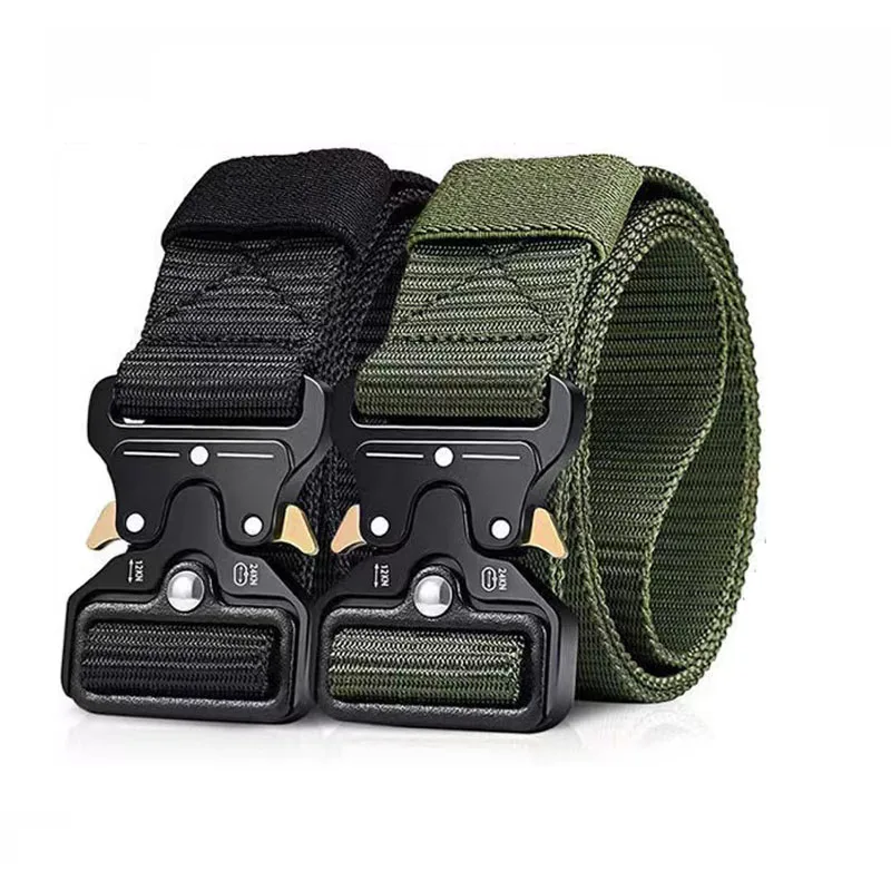 Men Belt Metal Male Tactical Men's Belt Military Canvas Belts Big Size Outdoor Sport Tactical Military Nylon Belts