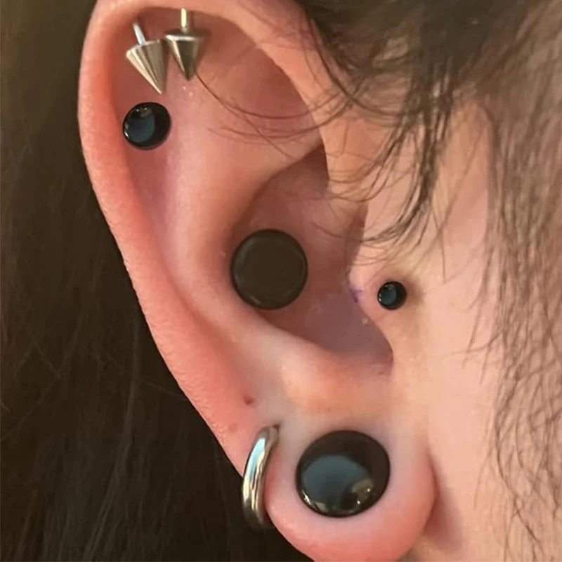 1 PAIR  Glass Single Flare Plugs Ear Expansions Gauges Dilators 1.6-16mm Ear Expanders Taper Stercher Earlets Tunnels Jewelry
