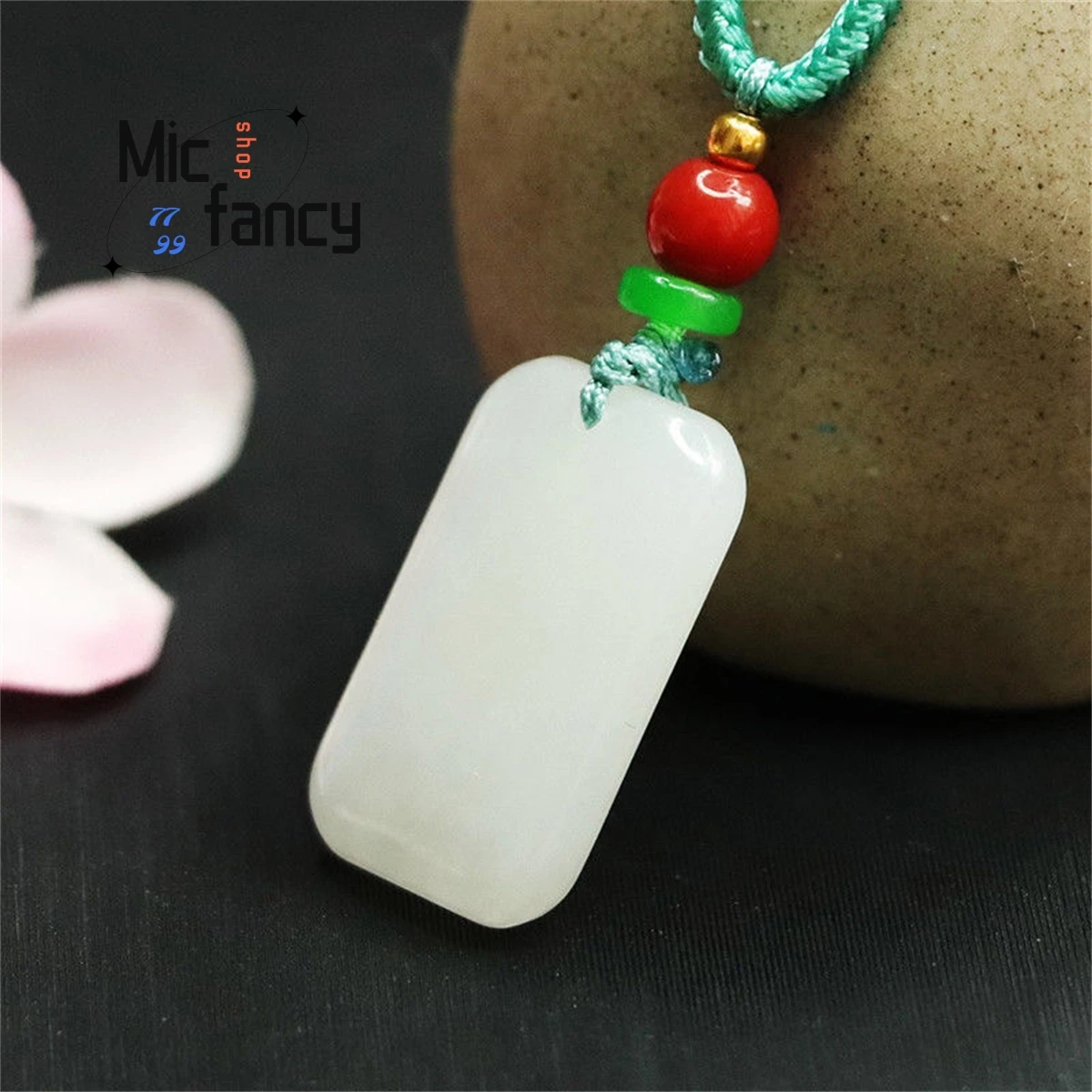 Natural Hetian Jade Safe Brand Pendant Men Women White Run Beads Rope Necklace Simple Elegant Charms Fashion Luxury Holiday Gift