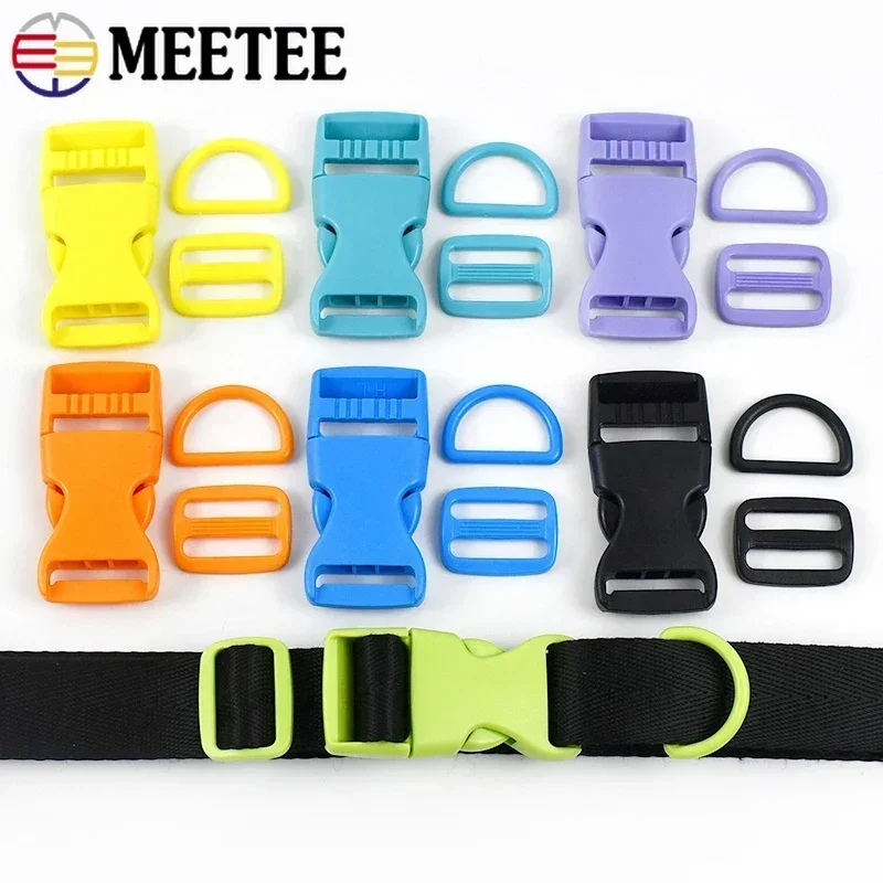 2/5Sets 15/20/25mm Plastic Buckle for Backpack Strap Bag Side Clip Quick Release Clasp Pet Collar Webbing Tri-Glide Slider Hooks