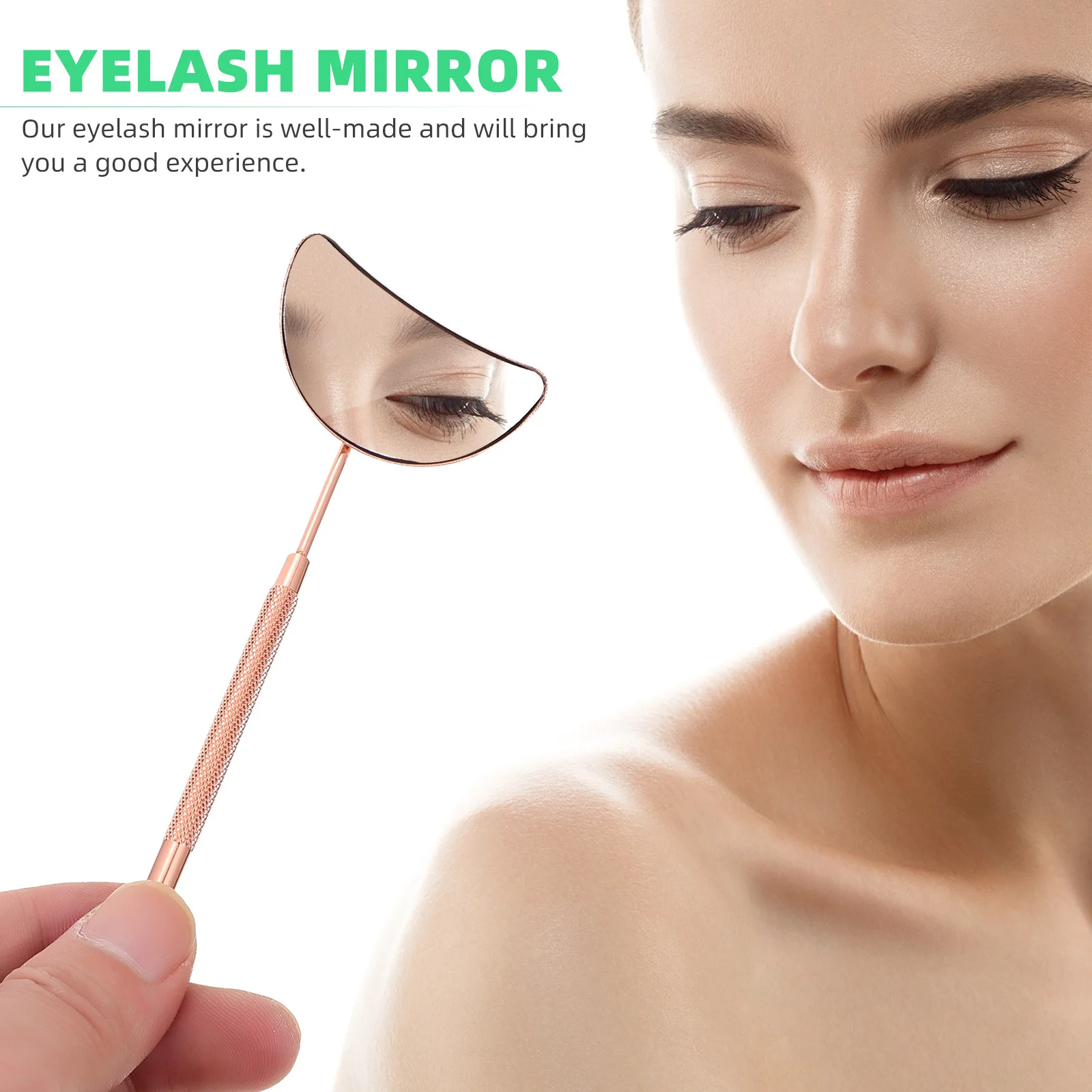 

Eyelash Checking Mirror Anti Fog Crescent Design Removable Lightweight Portable Eyelash Extensions Makeup Tool Beauty Salon
