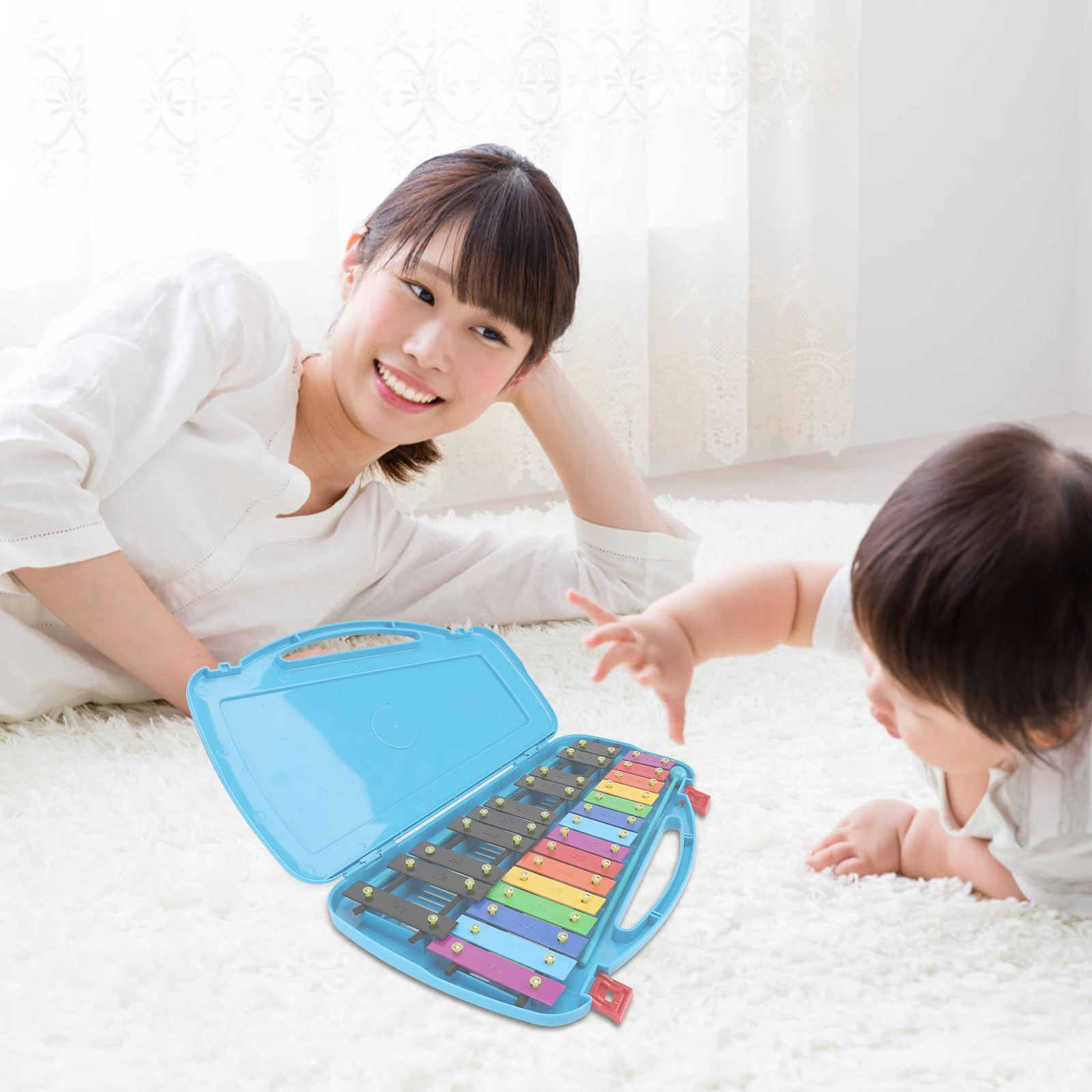 

1pc Aluminum Percussion Xylophone Toy Musical Toy 25 Tones Musical Instrument Child Metal Plastic Material