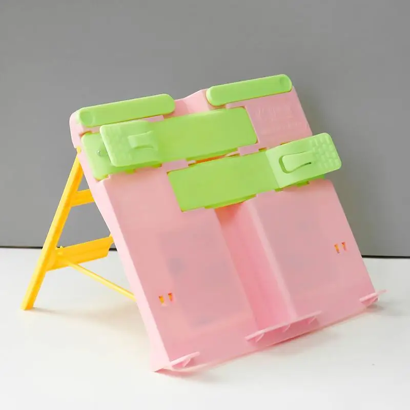 New Multicolor Book Stand Holder Portable Foldable Bookend Bookstand Reading Support for Student Children Writing Bracket Office