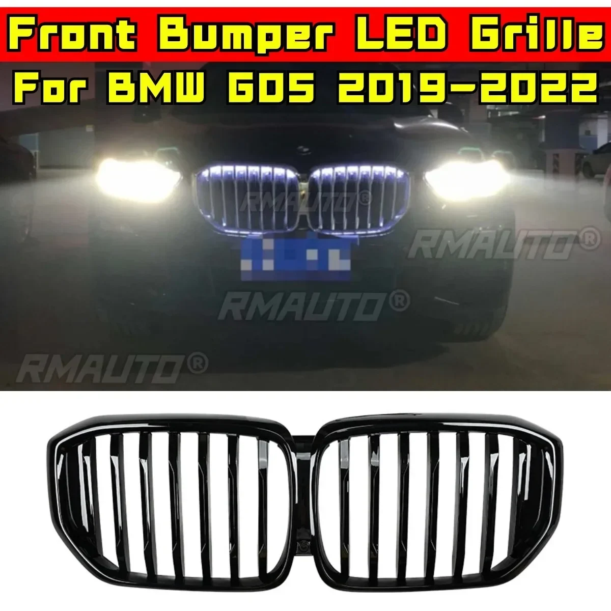 LED Front Racing Facelift Upper Radiator Grilles For BMW X5 G05 2019-2022 Car Front Bumper Racing Grille Grill Car Accessories