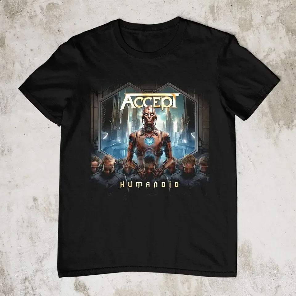 NEW Accept - Humanoid New Album 2024 Short Sleeve Black All Size Shirt OM21