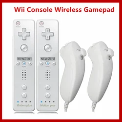 1 pair Wireless Remote Controller with Nunchuck Controller for Wii Console Gamepad with Motion Plus for Wii Games Control