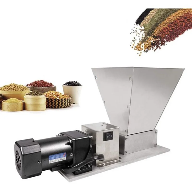 Stainless Steel Grain Crushing Tool Electric Barley Beans Grinder Malt Crusher With 2 Roller Home Grain Brew Mill