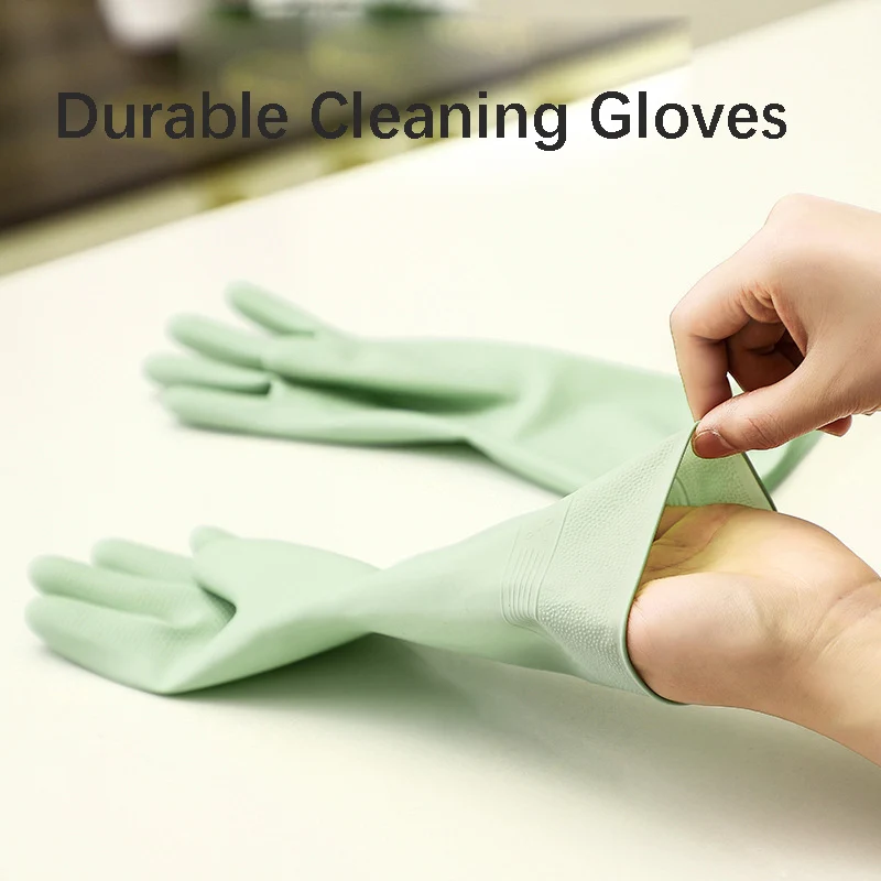 1Pair Waterproof Cleaning Gloves Kitchen Durable Dish Rubber Washing Vegetables for Scrubber Household Chores 