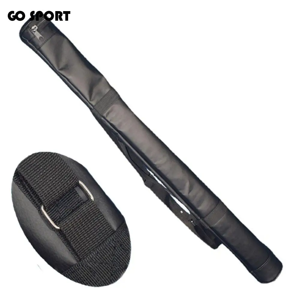 

Collapsible Billiard Cue Bag Faux Leather Shoulder Strap Pool Cue Bag Rod Sleeve 32in 1/2 Pole Billiard Carrying Case
