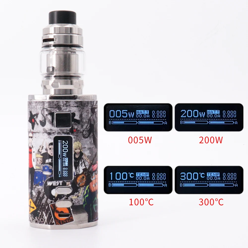 Electronic Cigarette 200W VAPE Box Mod 4400mah Battery Zeus Sub Ohm Tank Dead Rabbit V1/v3 Rta Double Coils Atomizer Vape Kit