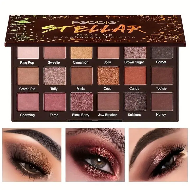 18-Color Eye Shadow Palette Ude And Matte Eyeshadow Palettes Shiny Long Lasting Water Proof Eye Shadow Pallete Eye Cosmetics