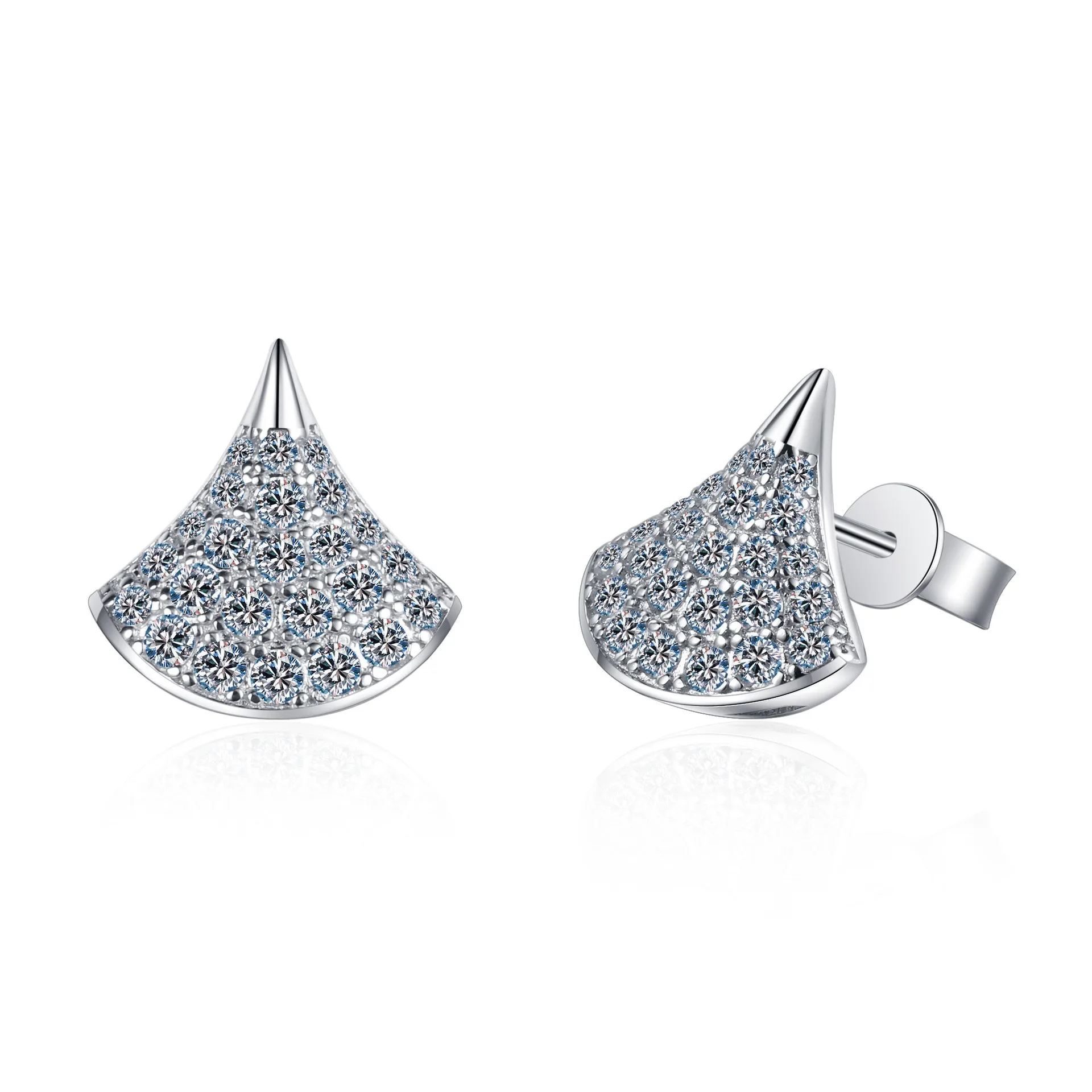 AZ234-E Lefei Fashion Luxury 0.76 Ct Diamond-set Moissanite Classic Skirt Dress Earrings For Women 925 Silver Party Jewelry Gift