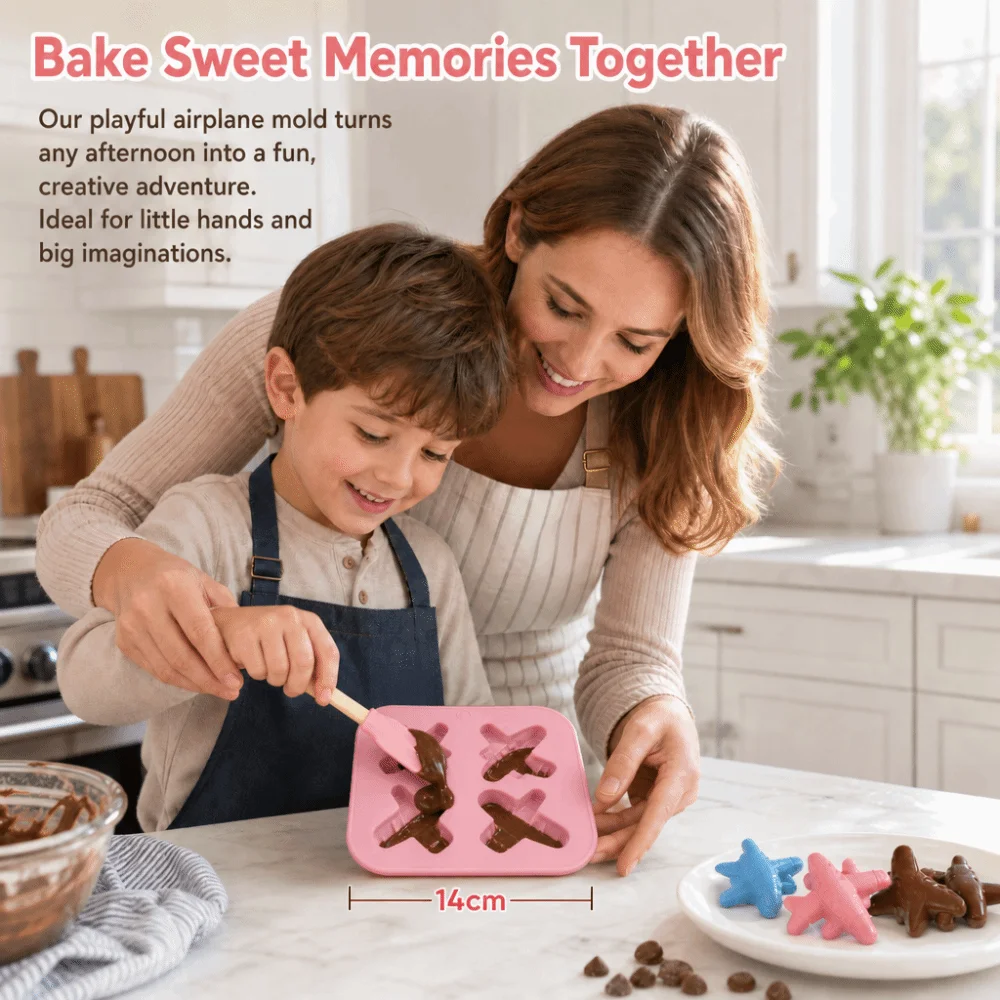 Airplane Silicone Mold Fondant Kitchen Baking Tool Chocolate Candy Soap Mold Cartoon Cake Decoration Tools Pastry Making