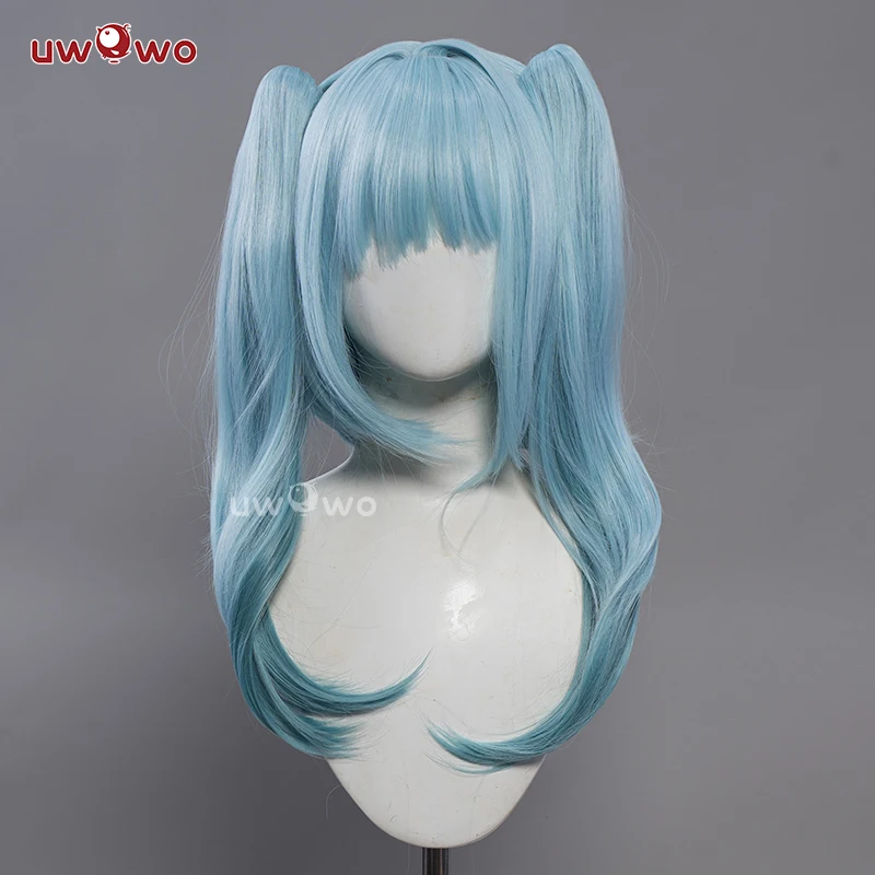 

UWOWO Genshin Impact Faruzan Cosplay Wig Long Hair Light Blue 50CM Wig Heat Resistant Halloween Cosplay