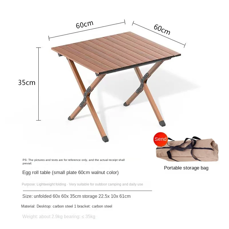 Egg roll table outdoor table and chair set, outdoor folding