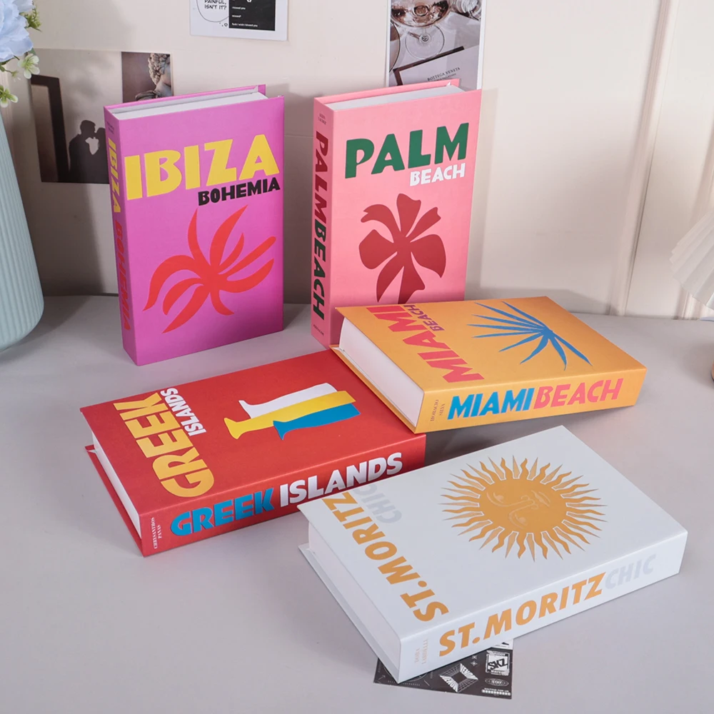 Fashion Travel Series Fake Books Decoration Living Room Aesthetics Prop Books Decorations Coffee Table Ornaments Additional