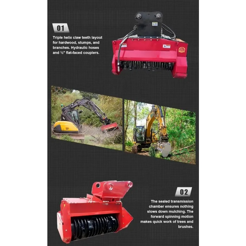 Excavators Land Reclamation Machines Brush Extensions Lawn Mowers Hydraulic Rotary Tillage Soil Turning Tree Crushers