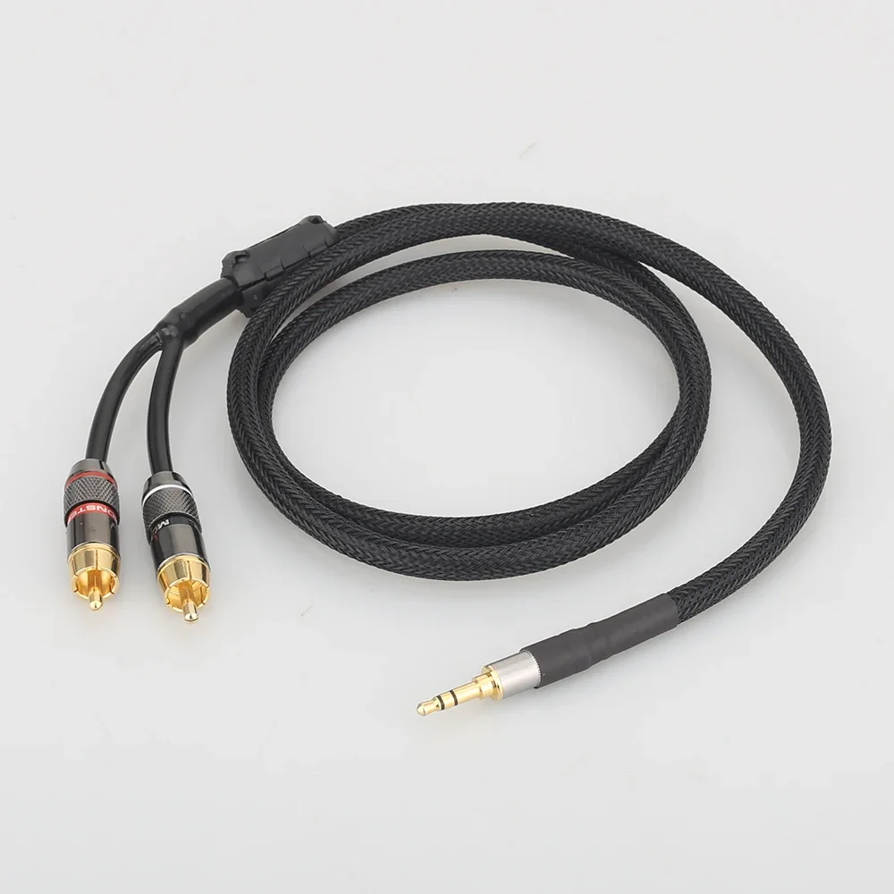 Audiocrast A53+XW60 HiFi Audio RCA Cable 3.5mm Straight AUX Plug Convert Two RCA Plugs Signal Wire for Enhanced Sound Quality