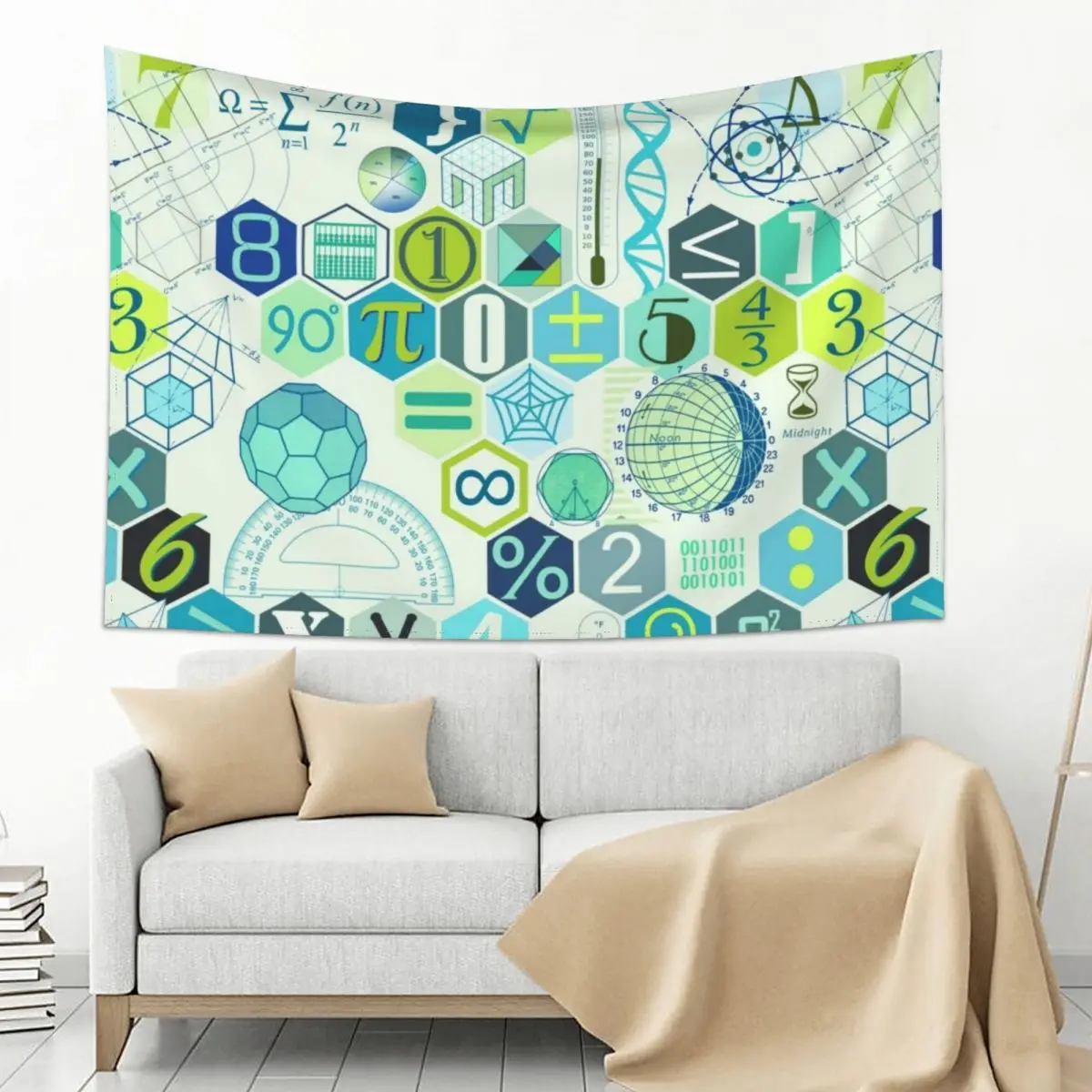 

Math in color (aqua green) Tapestry Decorative Wall Murals
