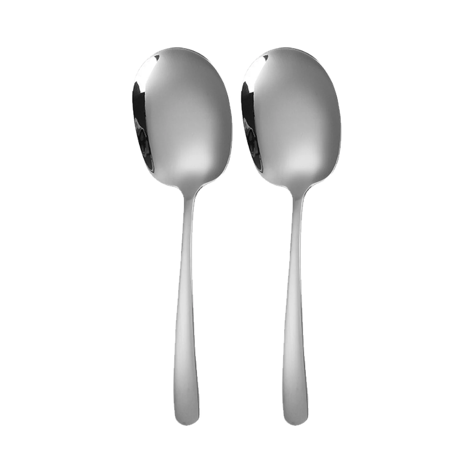 

2pcs Stainless Steel Serving Spoons Large Capacity Heavy Duty Ladle For Soup Food Buffet Restaurant Catering Utensils Kitchen