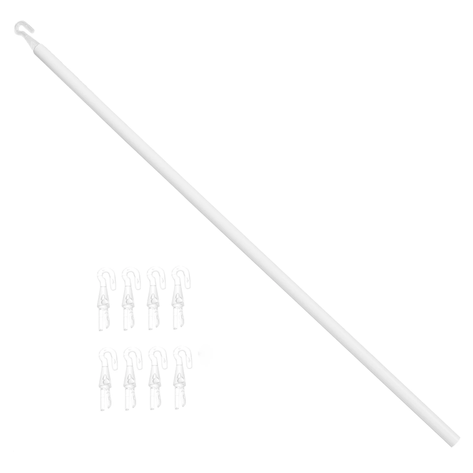 

1 set Curtain Accessories 117CM Plastic Rod Hooks Replacement Sturdy Pull Wand Blind Stick Reliable Easy Assemble Drapery Rods