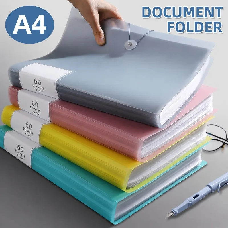 Semi-Transparent A4 Document Organizer Folder, Clear Sheet Protector, Multi-Purpose File Holder for Certificates, Test Papers