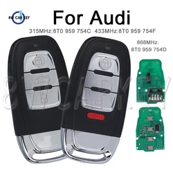 Car Smart Remote Key for Audi RS4 RS5 S4 S5 Q5 A4L A5 A6 A7 A8 315MHz/433MHZ/868MHZ 8T0 959 754C/D/F Control Auto Keys