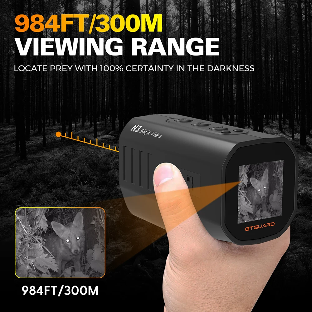 

Монокуляр ночного видения N3 с записью видео 1080P FHD, 7 режимов ИК-подсветки, 300 м, 5-кратный цифровой зум, поддержка фото и видео, запись на TF-карту