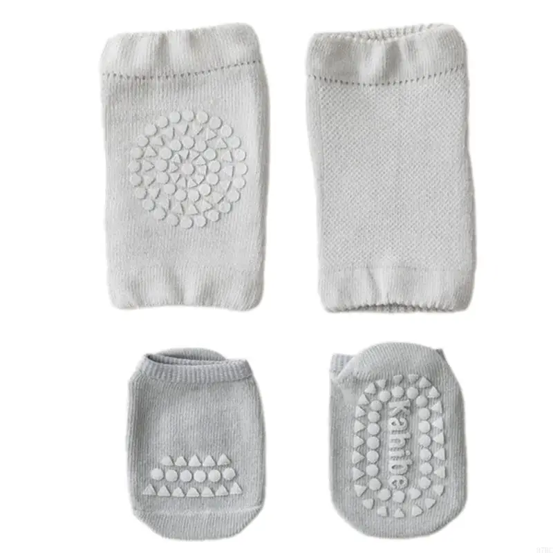 97BC منصات ركبة الأطفال والجوارب غير المقطوعة بتصميم القطن المقطوع للزحف للزحف المشي أمان سلامة اللعب الداخلي