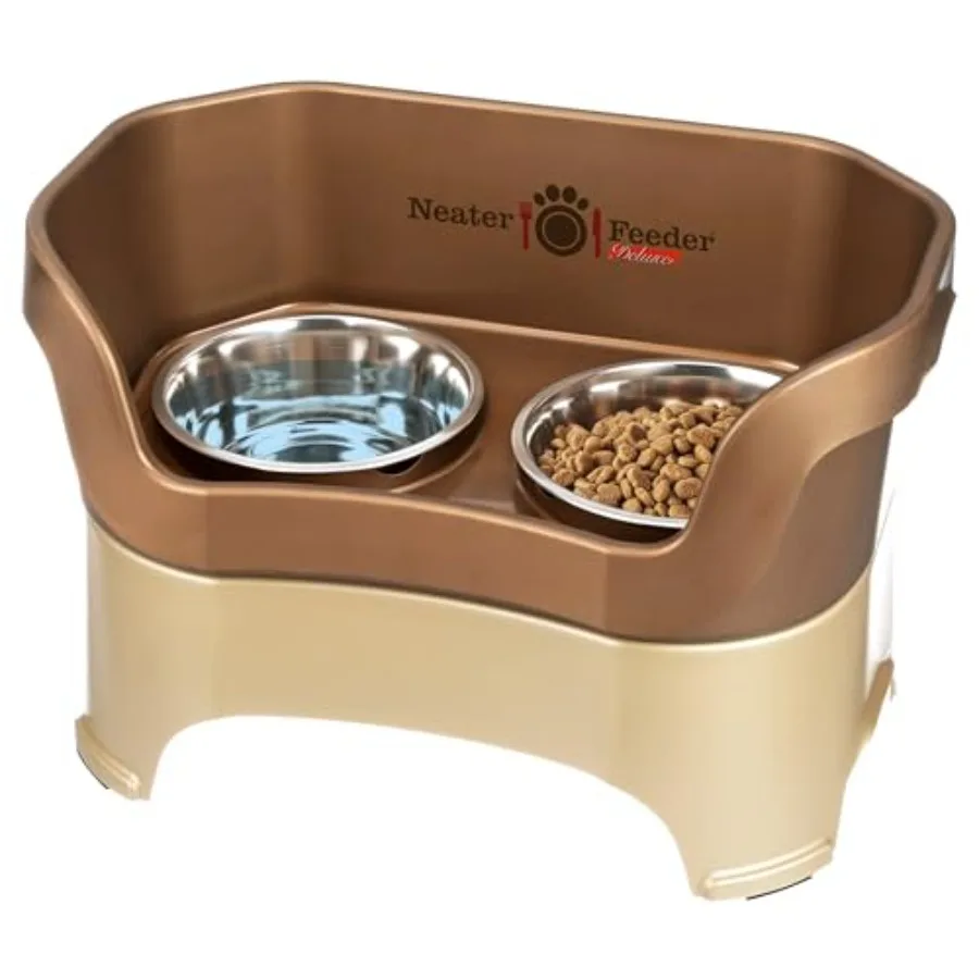 

Миски для собак Neater Feeder Deluxe, защищающие от беспорядка, приподнятые, для крупных собак весом более 40 фунтов, сделано в США, подставка для мисок с приподнятой высотой для предотвращения проливания.