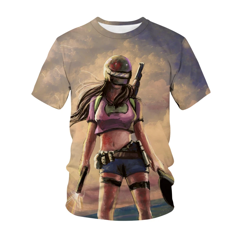 Playerunknowns Battlegrounds T-shirt FPS Game PUBG Cartoons 3D Printed Girls Boys Unisex T-shirt Casual Fashion kids Tees Tops