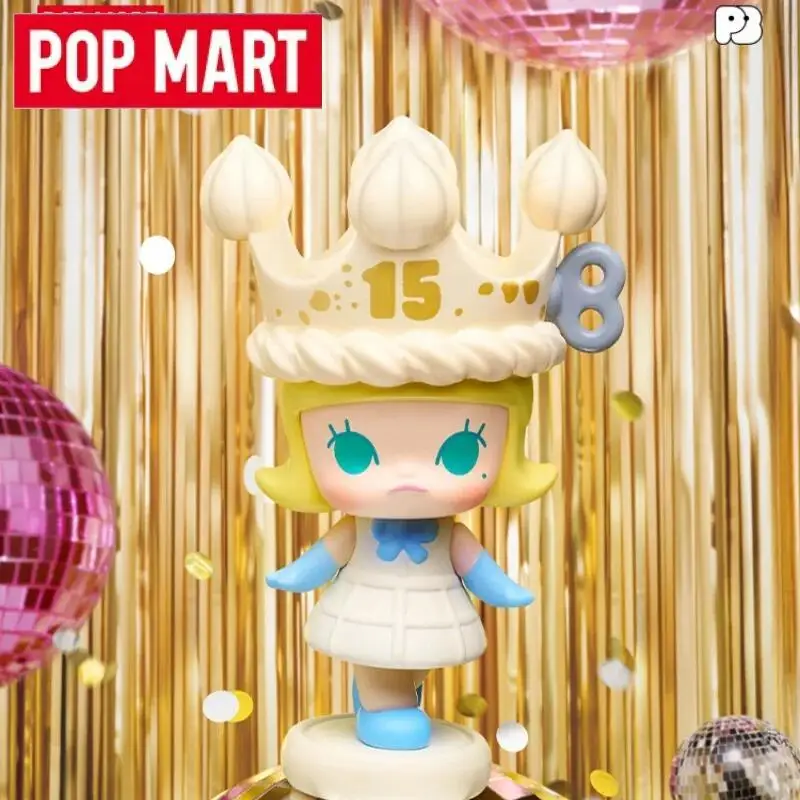 POP MART POP BEAN Merayakan Momen Ini Seri Ulang Tahun ke-15 POPMART Mainan Blind Box Boneka Figur Aksi Anime Lucu Tas Kejutan