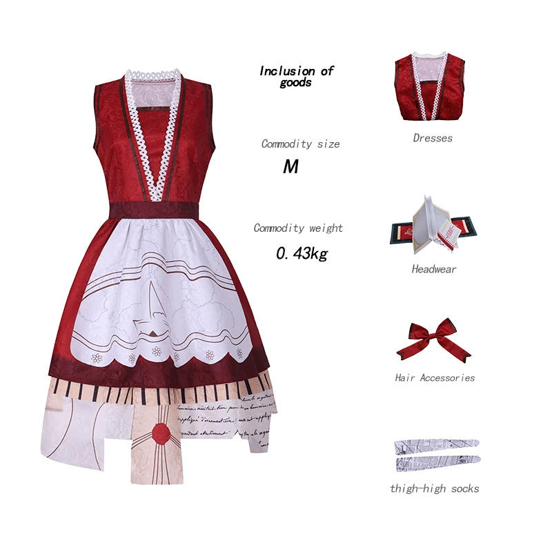 Game Identity V Survivor Memory Little Girl Alice Cosplay Costume Aging Skin Red Lolita Lovely Halloween Suits