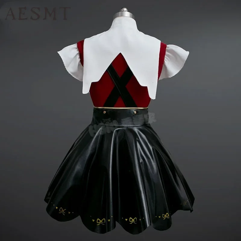 2025 New Anime NEEDY GIRL OVERDOSE Angel-chan Cosplay Costume Punk Girls Gothic Lolita Black Faux Leather Strap Dress Hallow abc