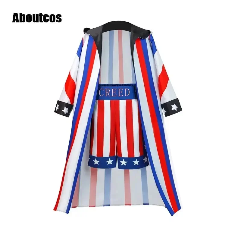 Aboutcos Adonis Creed تأثيري سراويل ملاكمة رداء الرجال زي فيلم العقيدة III لعب الأدوار فانتازيا هالوين كرنفال ملابس للحفلات