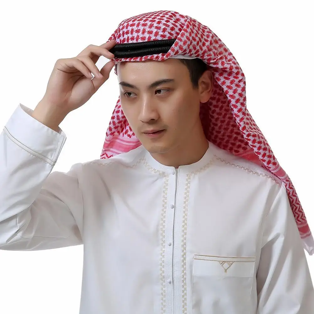 Men Arab Headwear Hijab Scarf Turban Islamic Foulard Print Scarf Arabic Headcover For Women Muslim Clothing Prayer Turbante