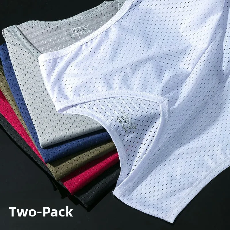 Men's Ice Silk Breathable Quick Dry Mesh T-Shirt Short Sleeve Sport Hollow out Base Shirt Summer Thin Style Two Pieces Set