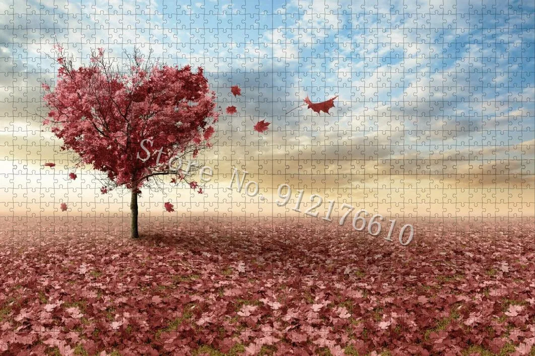 Romantic Heart Tree Jigsaw Puzzles Love Landscape 300/500/1000 Pcs Paper Puzzles Family Games Decompress Educational Adult Toys