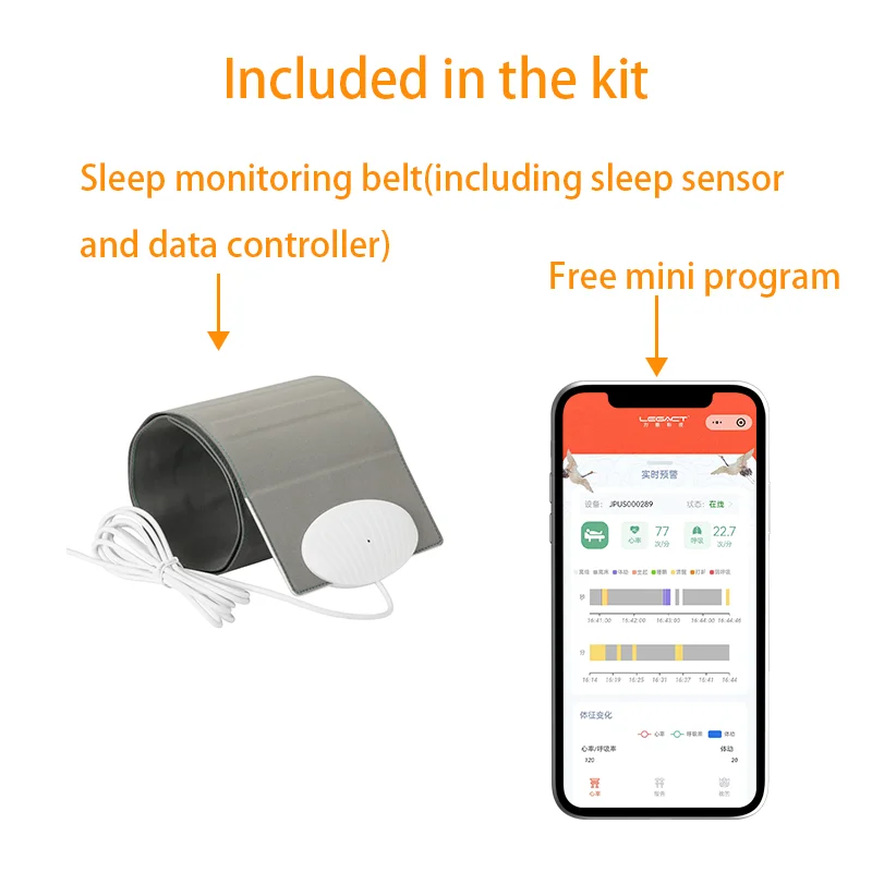 Sleep Monitoring Kit LSM-800-W Communication Method WIFI Provides Free Applet To Monitor Heart Rate and Respiratory Rate