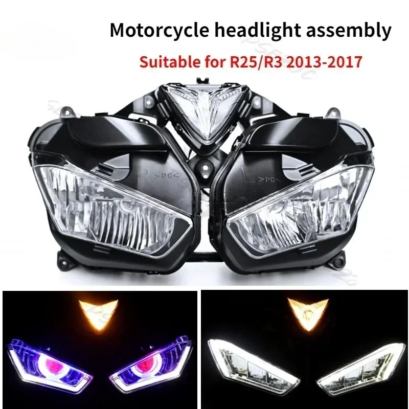 Suitable for Yamaha YZF-R25 R3 2013-2017 Motorcycle Front Headlight Assembly, Front Lighting Headlight motorcycle headlight