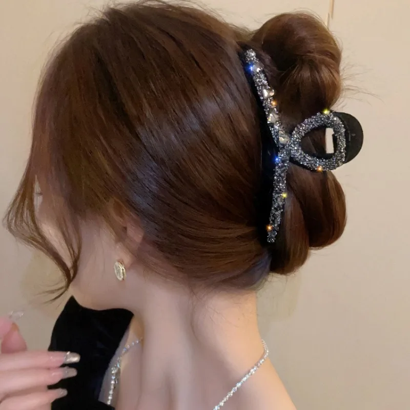 New Hair Accessories Rhinestone Geometric Grabbing Hairpin Girl Ponytail Fixed Big Hairband Fashion Hairpin Headwear