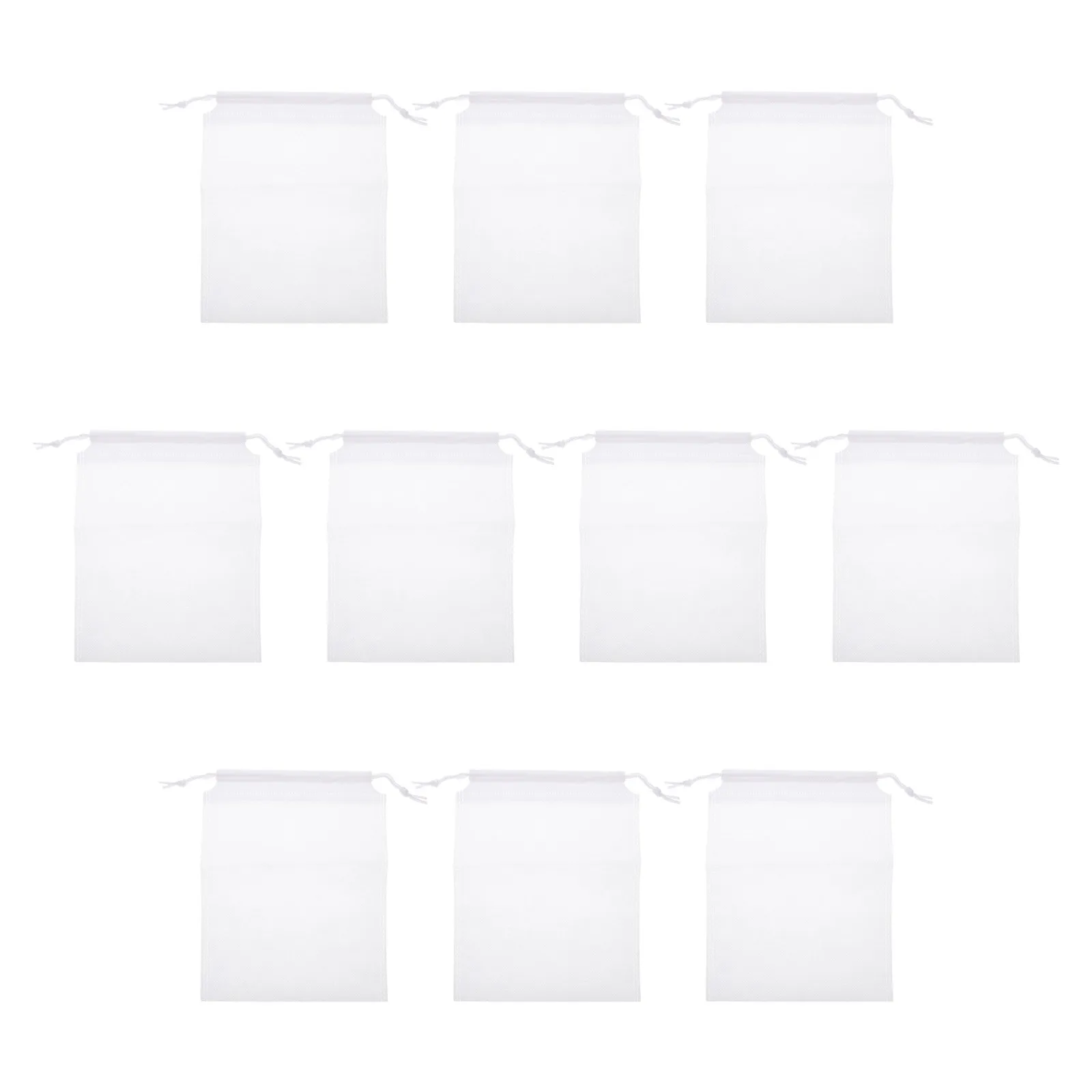 

10pcs Bait Storage Bag Non-Woven Fabric Fishing Cloth Bag Draw String White Sack For Outdoor Shell Collection Utility Pouch