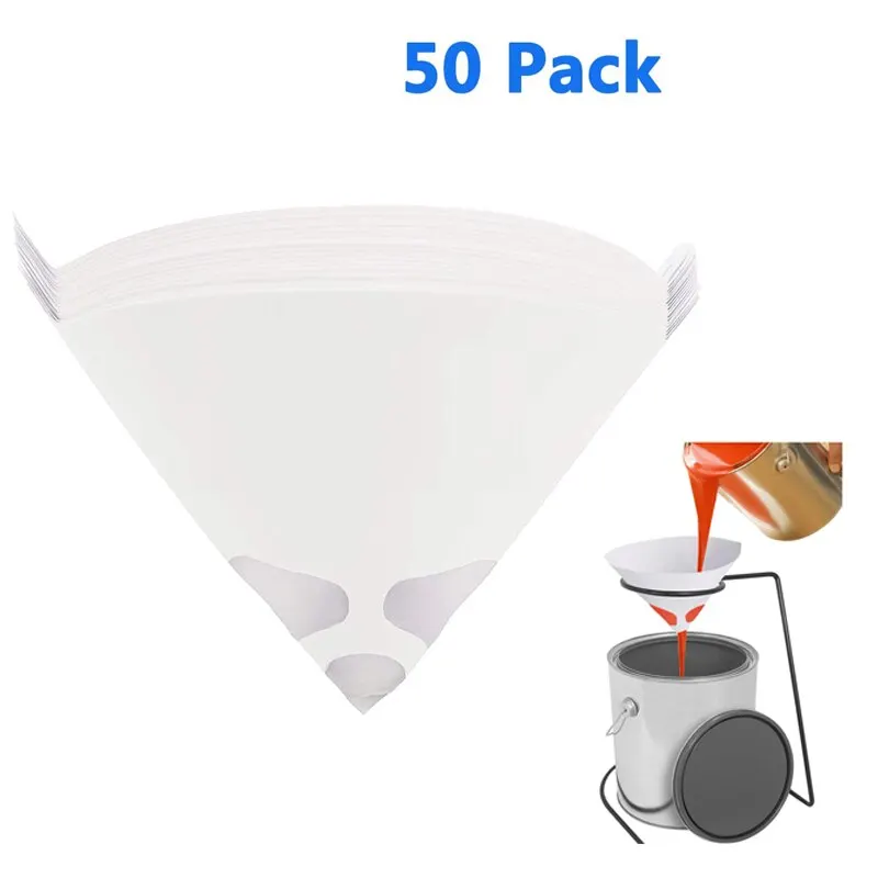 50PCS Mesh Paper Paint Strainers Paper Paint Conical Strainers Mesh Filter Cone Strainer Funnel