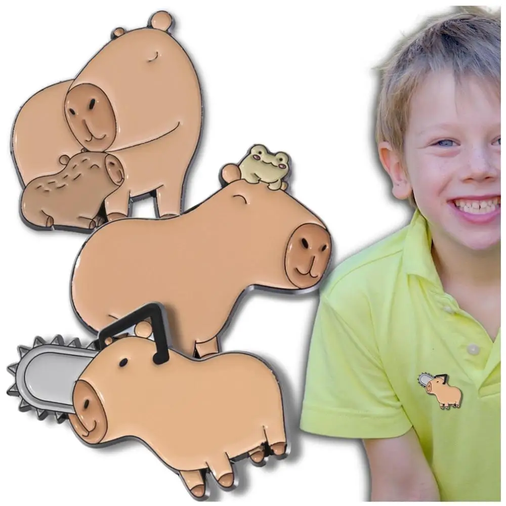 Przypinka metal pin kapibara  zestaw 3 szt ozdoba do butów ubrań