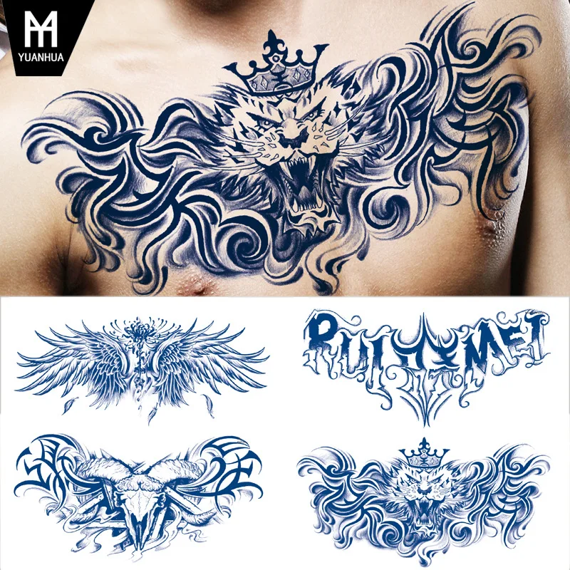 Herbal Juice Breast Patch Tattoo Sticker Lasts For 7-15 Days. Temporary Tattoos Sticker For Large-sized Chest And Back 280*150mm