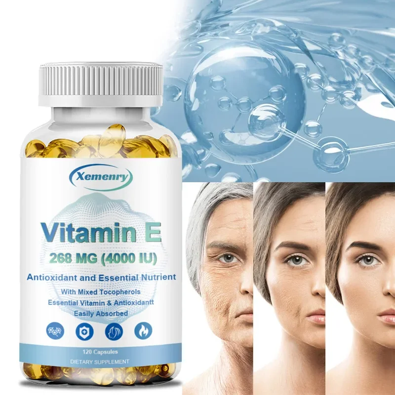 

Vitamin E Capsules 268mg - Anti-Wrinkle Anti-Aging Skin Firming, Immune Support