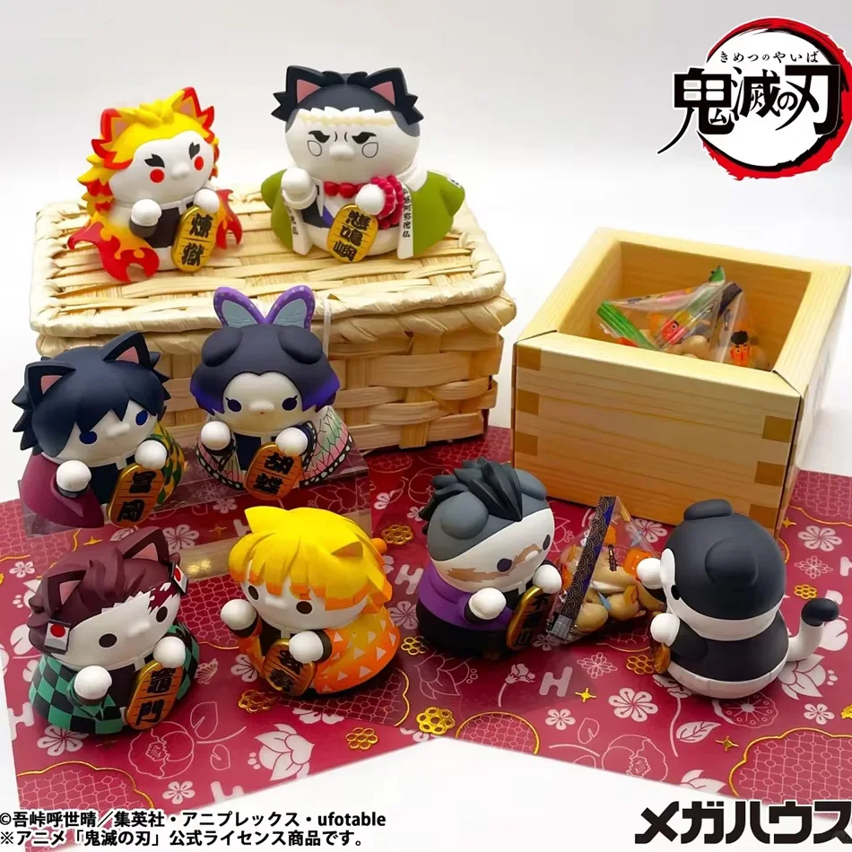 

Demon Slayer Cat Version Figures, 8-Pack Mini Collectible Statues, Kawaii Fortune Cat Anime Decor