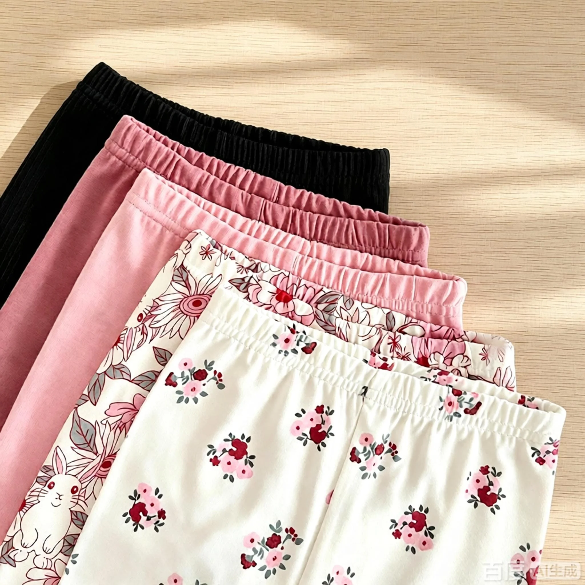 5-teiliges Leggings-Set für Babymädchen, einfarbig und mit Blumenmuster, weicher, elastischer Bund, Hosen für Kleinkinder, ideal für den täglichen Gebrauch im Frühling und Herbst. – Detail 6