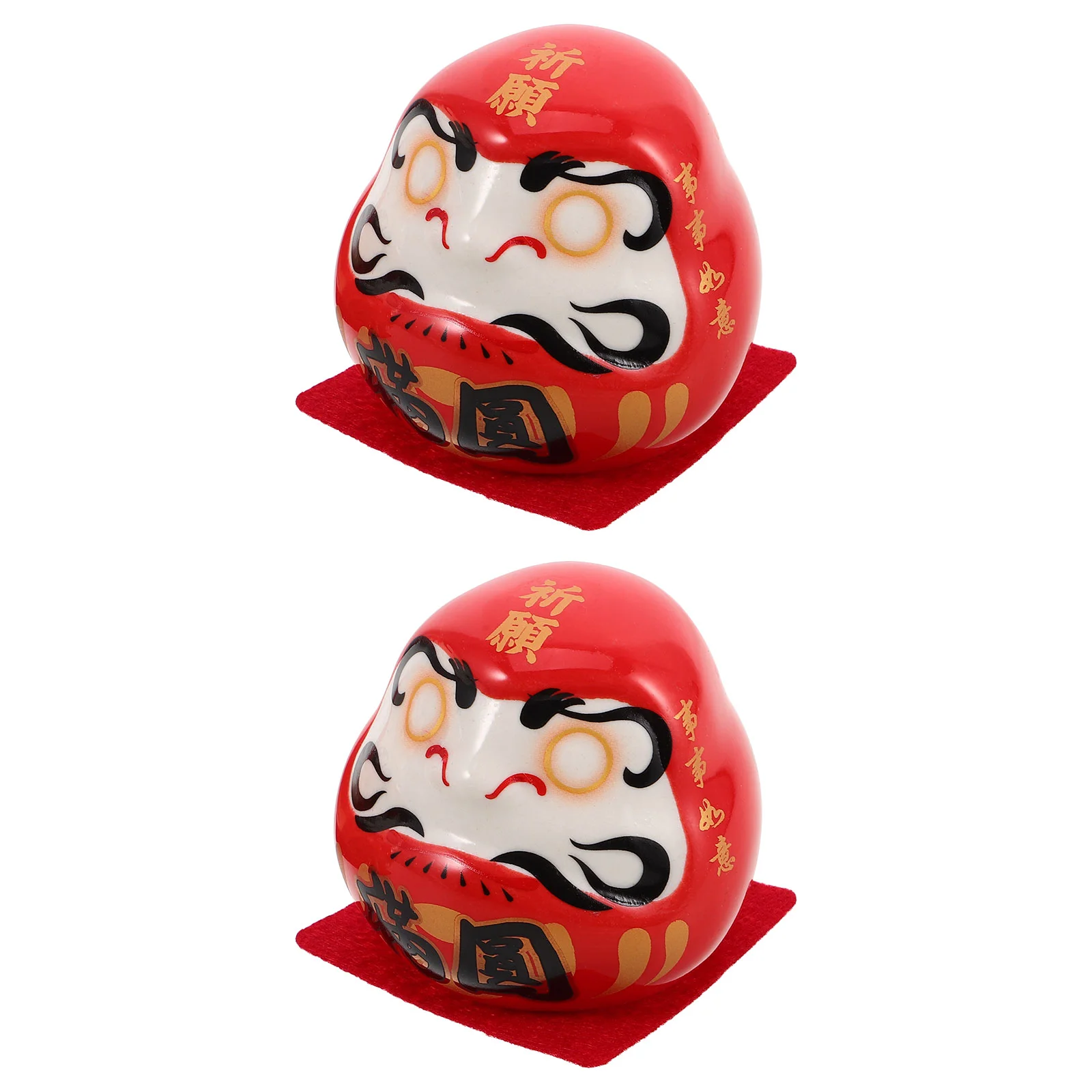 

2 Pcs Ceramic Dharma Egg Car Dashboard Decor Hanging Ornament Asian Vintage Cute Figures Round