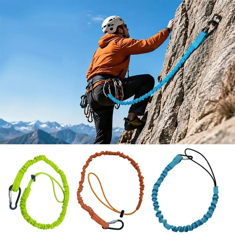 With Carabiner Hook Safety Bungee Tether Lanyard 90*2cm 5 Colors Climbing Working Anti-Falling Rope Safety Rope